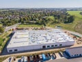 is installed on the roof of a newly built factory building Royalty Free Stock Photo