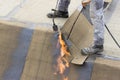 Insulation worker with propane blowtorch 2 Royalty Free Stock Photo