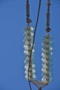 Insulators power lines. Royalty Free Stock Photo
