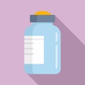 Insulin bottle icon, flat style