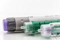 Insulin injection needle or pen for use by diabetics Royalty Free Stock Photo