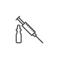 Insulin injection pen line icon