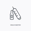 Insulin injection pen outline icon. Simple linear element illustration. Isolated line insulin injection pen icon on white