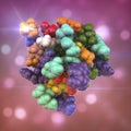 Insulin molecule, 3D illustration
