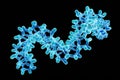 Insulin protein structure visualized in a vibrant blue color scheme, showcasing molecular arrangement and intricate details of the Royalty Free Stock Photo