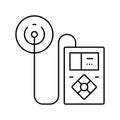 insulin pump biomedical line icon vector illustration