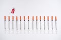 Insulin Syringe on white background Royalty Free Stock Photo