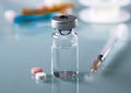 Insulin vial with syringe Royalty Free Stock Photo