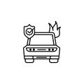 insurance, accident insurance, car, shield icon. Element of insurance icon. Thin line icon for website design and development, app