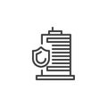 Insurance agency office line icon