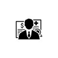 Insurance Agent Icon. Flat Design