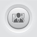 Insurance Agent Icon. Grey Button Design