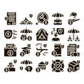 Insurance All-purpose Glyph Set Vector