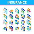 Insurance All-purpose Isometric Icons Set Vector Royalty Free Stock Photo