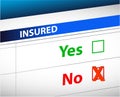 Insurance checklist selection over Royalty Free Stock Photo
