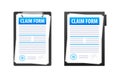 Insurance Claim Form on Clipboard Vector Illustration for Documentation and Filing Concept