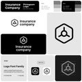 Insurance company brand monochromatic template safe box logo