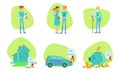 Insurance Company Services Set, Protecting of Property, Family, Savings, Health Vector Illustration