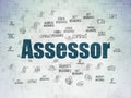 Insurance concept: Assessor on Digital Data Paper background