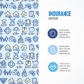 Insurance Concept Infographics Banner. Vector