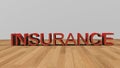 Insurance concept on a rustics table Royalty Free Stock Photo