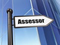 Insurance concept: sign Assessor on Building background