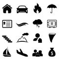 Insurance and disaster icon set