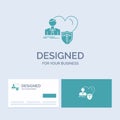 insurance, family, home, protect, heart Business Logo Glyph Icon Symbol for your business. Turquoise Business Cards with Brand Royalty Free Stock Photo