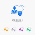 insurance, family, home, protect, heart 5 Color Glyph Web Icon Template isolated on white. Vector illustration Royalty Free Stock Photo