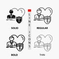 insurance, family, home, protect, heart Icon in Thin, Regular, Bold Line and Glyph Style. Vector illustration Royalty Free Stock Photo