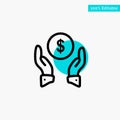 Insurance, Finance Insurance, Money, Protection turquoise highlight circle point Vector icon