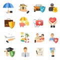 Insurance Flat Icons Set