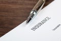 Insurance form on the desk in the office Royalty Free Stock Photo