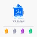 insurance, Fragile, product, warranty, health 5 Color Glyph Web Icon Template isolated on white. Vector illustration