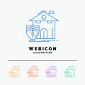 insurance, home, house, casualty, protection 5 Color Line Web Icon Template isolated on white. Vector illustration