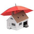 Insurance home, house, life, car protection. Buying house and car for family icon. Protect people Concepts. 3D illustration. Icon