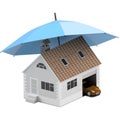 Insurance home, house, life, car protection. Buying house and car for family icon.