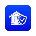 Insurance home icon blue vector Royalty Free Stock Photo