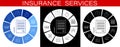 Insurance icons infographics. life, health, property, bank deposit insurance infographics. Vector