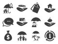 Insurance icons. Life, Real estate and House. Vector Royalty Free Stock Photo