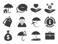 Insurance icons. Life, Real estate and House. Vector Royalty Free Stock Photo