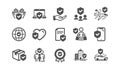 Insurance icons set. Health care, Car accident, risk service. Vector