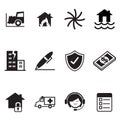 Insurance Icons Vector Illustration Symbol Set