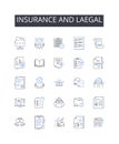 Insurance and laegal line icons collection. Community, Content, Conversation, Engagement, Influence, Opinion, Readership