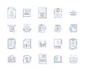 Insurance and laegal outline icons collection. Insurance, Legal, Coverage, Claims, Liability, Risk, Compliance vector