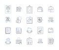 Insurance and laegal outline icons collection. Insurance, Legal, Coverage, Claims, Liability, Risk, Compliance vector