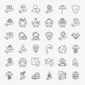 Insurance Line Art Design Icons Big Set