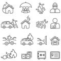 Insurance line icon set