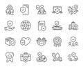 Insurance line icons. Health care, risk, help service. Vector Royalty Free Stock Photo