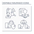 Insurance line icons set